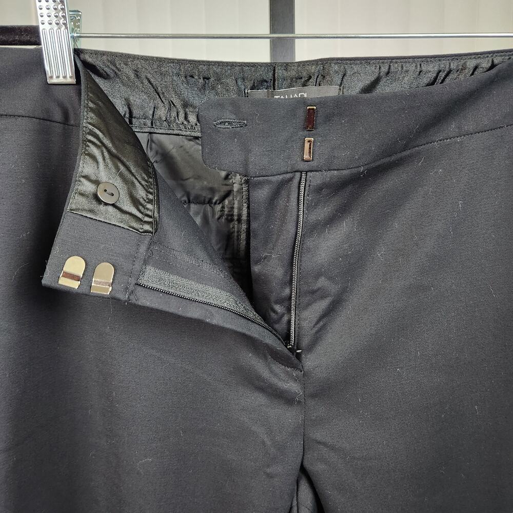Tahari Terry Pant Trousers Slacks Mid Rise Flared Leg Black Women's Size 14 New - Picture 5 of 11